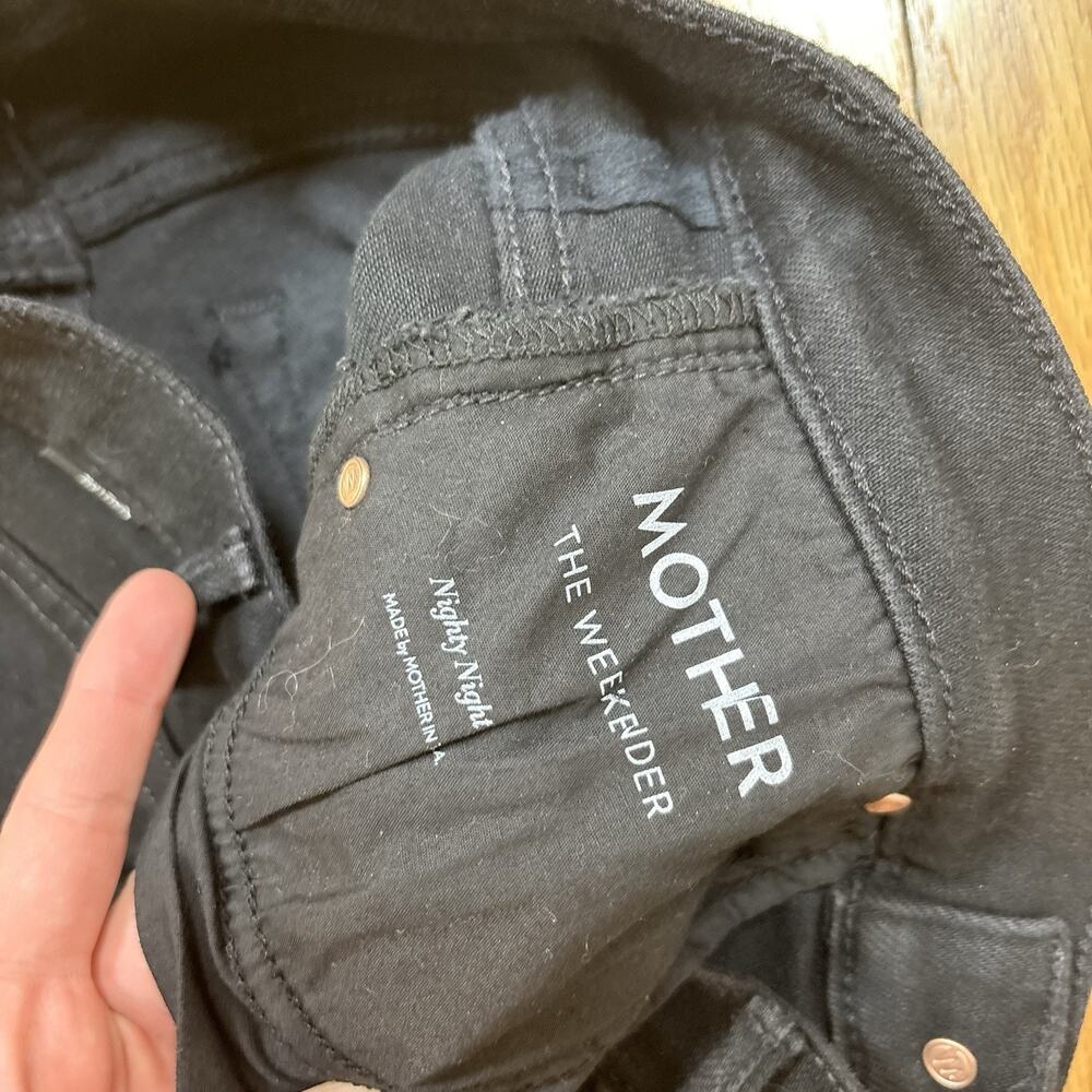 Mother Jeans Womens 27 Black The Weekender Nighty Night Flare Stretch Denim - Picture 6 of 11